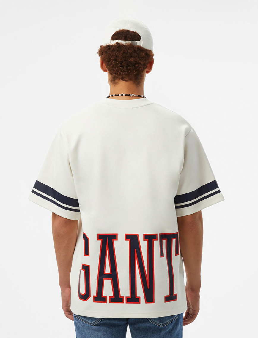 Hoss X Gant 49 Contrast Graphic Unisex Beyaz T-Shirt Hoss X Gant 49 Contrast Graphic Unisex Beyaz T-Shirt