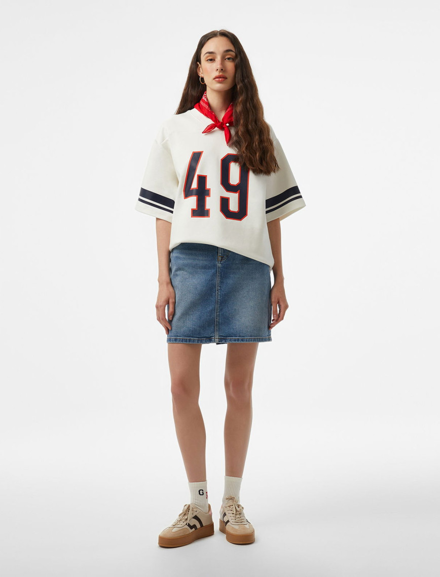 Hoss X Gant 49 Contrast Graphic Unisex Beyaz T-Shirt Hoss X Gant 49 Contrast Graphic Unisex Beyaz T-Shirt