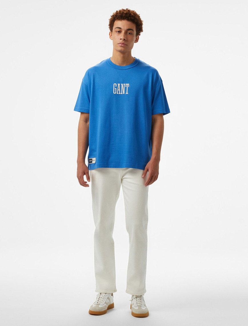 Hoss X Gant Baskılı Bisiklet Yaka Erkek Mavi T-Shirt Hoss X Gant Baskılı Bisiklet Yaka Erkek Mavi T-Shirt