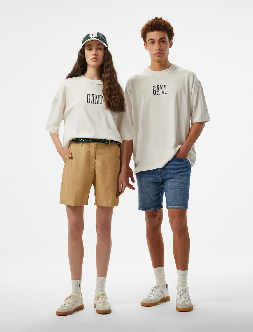 Hoss X Gant New Generation Unisex Beyaz T-Shirt Hoss X Gant New Generation Unisex Beyaz T-Shirt
