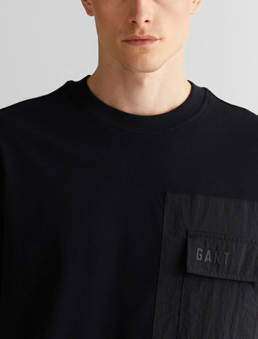 GANT Erkek Siyah Relaxed Fit Bisiklet Yaka Logolu T-Shirt GANT Erkek Siyah Relaxed Fit Bisiklet Yaka Logolu T-Shirt