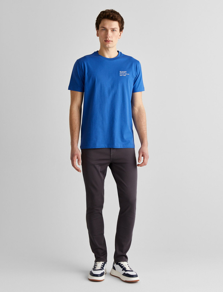 GANT Erkek Lacivert Regular Fit Bisiklet Yaka Logolu T-Shirt GANT Erkek Lacivert Regular Fit Bisiklet Yaka Logolu T-Shirt