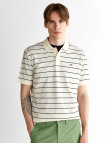 GANT Erkek Krem Regular Fit Çizgili Polo GANT Erkek Krem Regular Fit Çizgili Polo