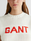GANT Kadın Krem Bisiklet Yaka Logolu Triko GANT Kadın Krem Bisiklet Yaka Logolu Triko
