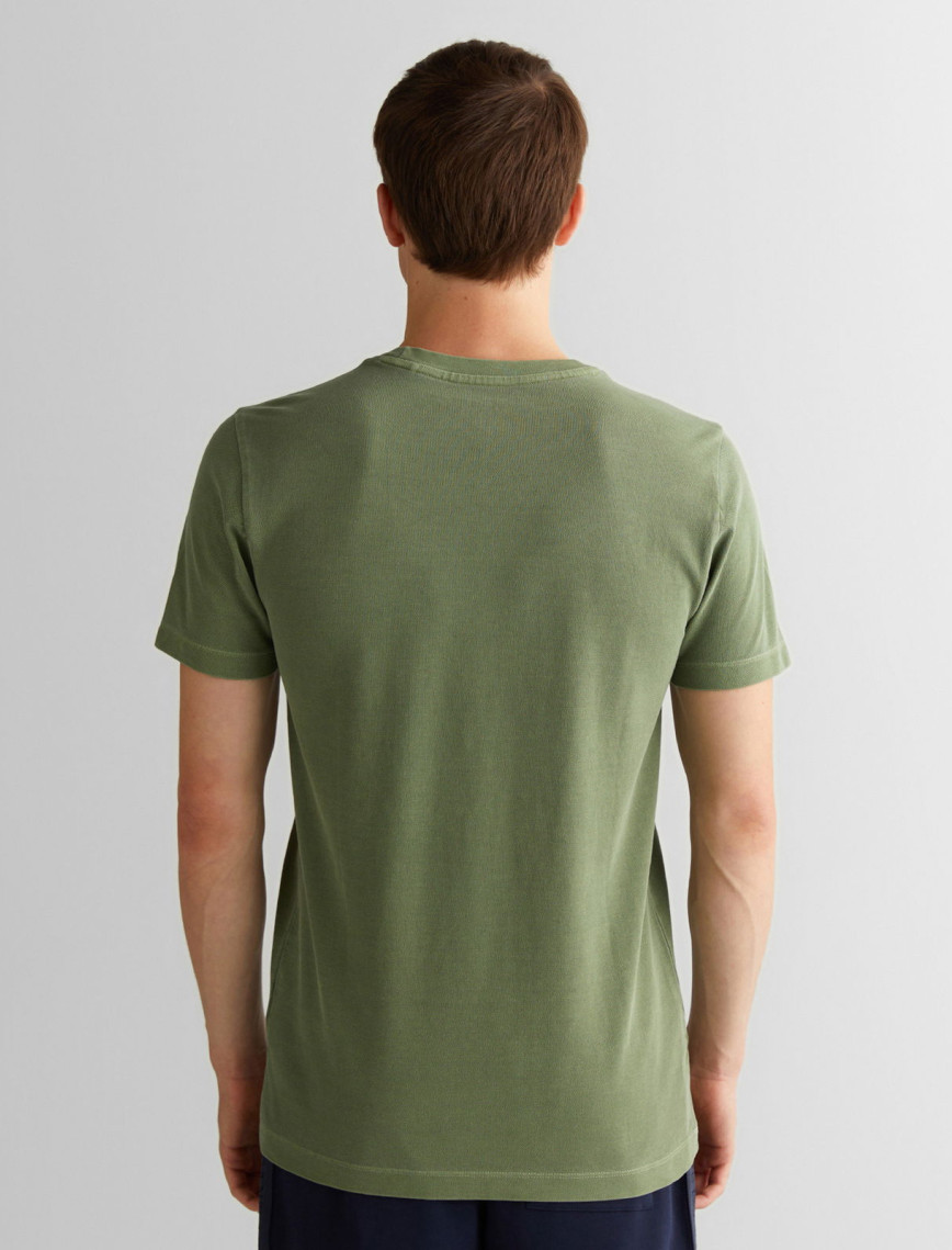 GANT Erkek Yeşil Slim Fit Bisiklet Yaka T-shirt GANT Erkek Yeşil Slim Fit Bisiklet Yaka T-shirt