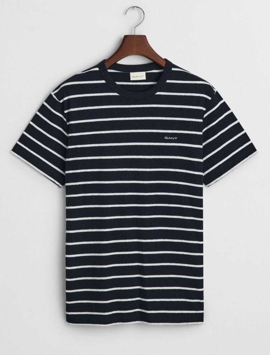 GANT Erkek Krem Regular Fit Bisiklet Yaka Çizgili T-Shirt GANT Erkek Krem Regular Fit Bisiklet Yaka Çizgili T-Shirt