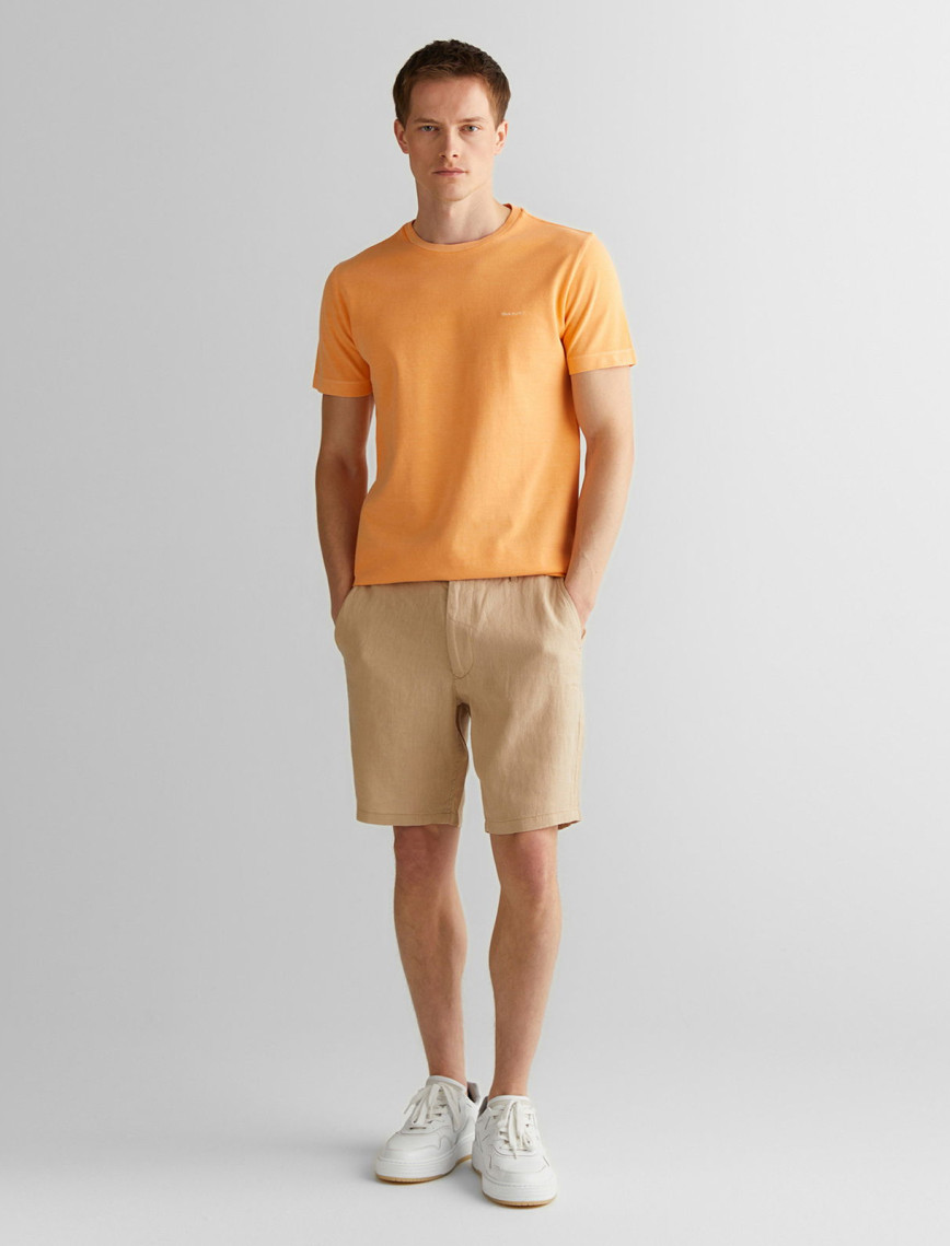 GANT Erkek Turuncu Slim Fit Bisiklet Yaka T-Shirt GANT Erkek Turuncu Slim Fit Bisiklet Yaka T-Shirt