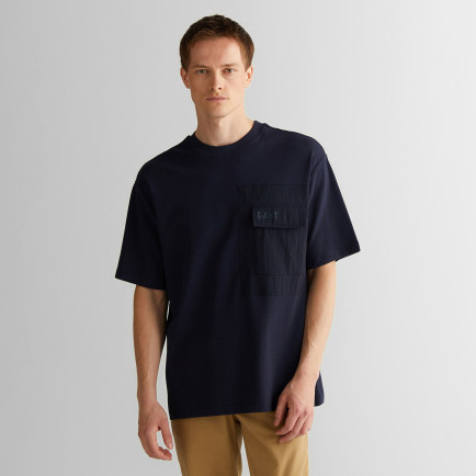 GANT Erkek Lacivert Relaxed Fit Bisiklet Yaka Logolu T-Shirt GANT Erkek Lacivert Relaxed Fit Bisiklet Yaka Logolu T-Shirt