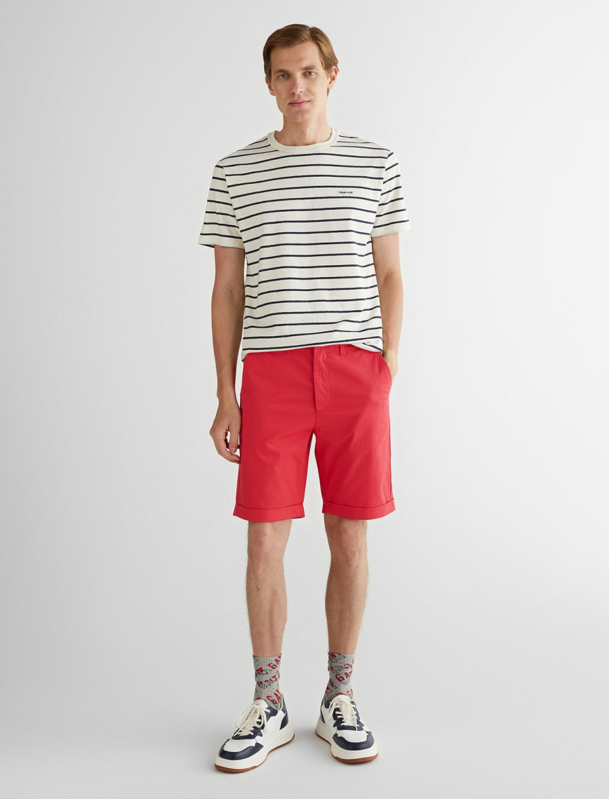 GANT Erkek Krem Regular Fit Bisiklet Yaka Çizgili T-Shirt GANT Erkek Krem Regular Fit Bisiklet Yaka Çizgili T-Shirt