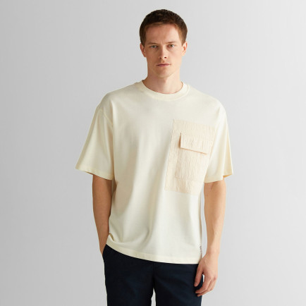 GANT Erkek Krem Relaxed Fit Bisiklet Yaka Logolu T-Shirt GANT Erkek Krem Relaxed Fit Bisiklet Yaka Logolu T-Shirt