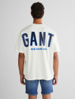 GANT Erkek Krem Relaxed Fit Bisiklet Yaka Logolu T-Shirt