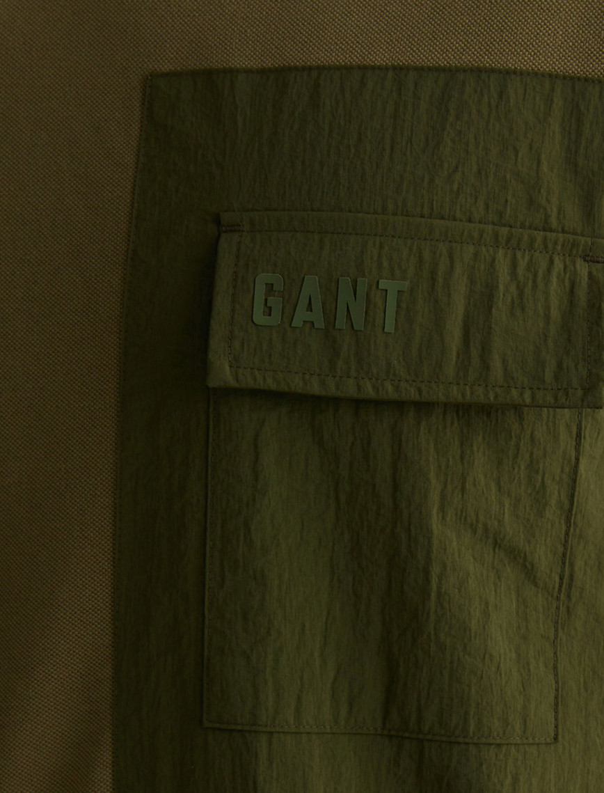 GANT Erkek Yeşil Relaxed Fit Bisiklet Yaka Logolu T-Shirt GANT Erkek Yeşil Relaxed Fit Bisiklet Yaka Logolu T-Shirt