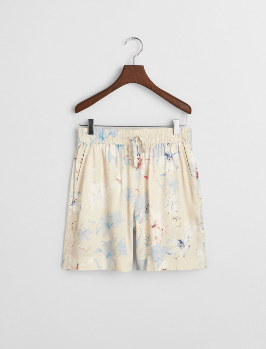 GANT Kadın Krem Relaxed Fit Desenli Şort GANT Kadın Krem Relaxed Fit Desenli Şort