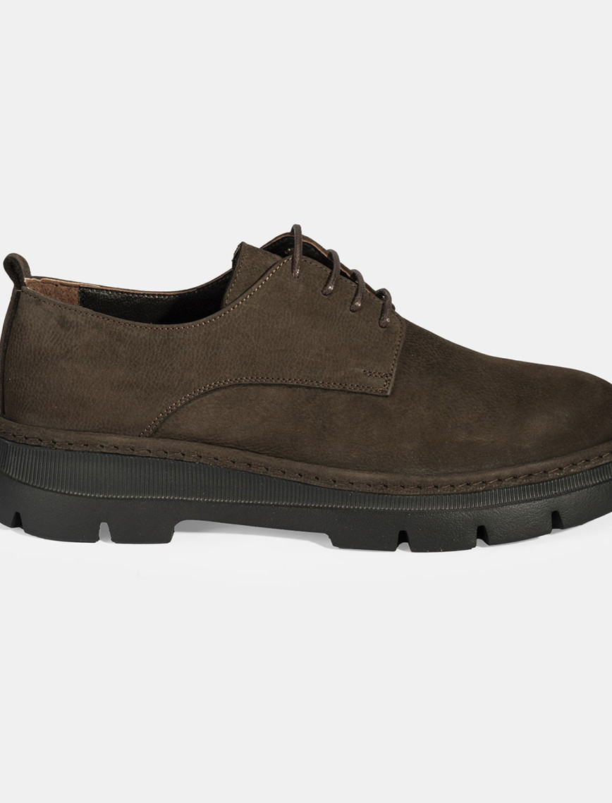 Erkek Kahve Bağcıklı Nubuk Deri Ayakkabı Erkek Kahve Bağcıklı Nubuk Deri Ayakkabı