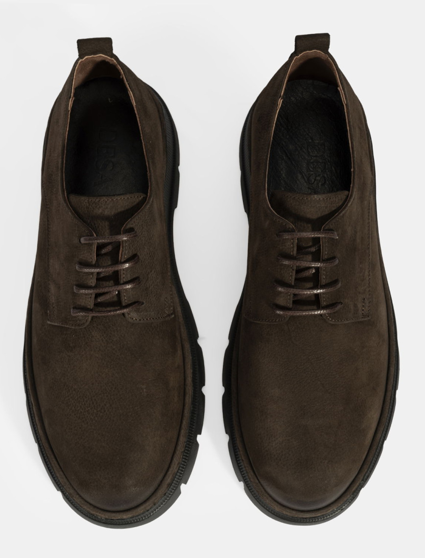 Erkek Kahve Bağcıklı Nubuk Deri Ayakkabı Erkek Kahve Bağcıklı Nubuk Deri Ayakkabı