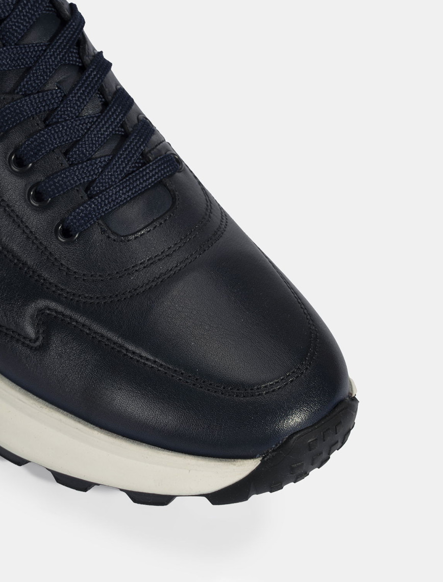 Erkek Lacivert Bağcıklı Deri Spor Ayakkabı Erkek Lacivert Bağcıklı Deri Spor Ayakkabı