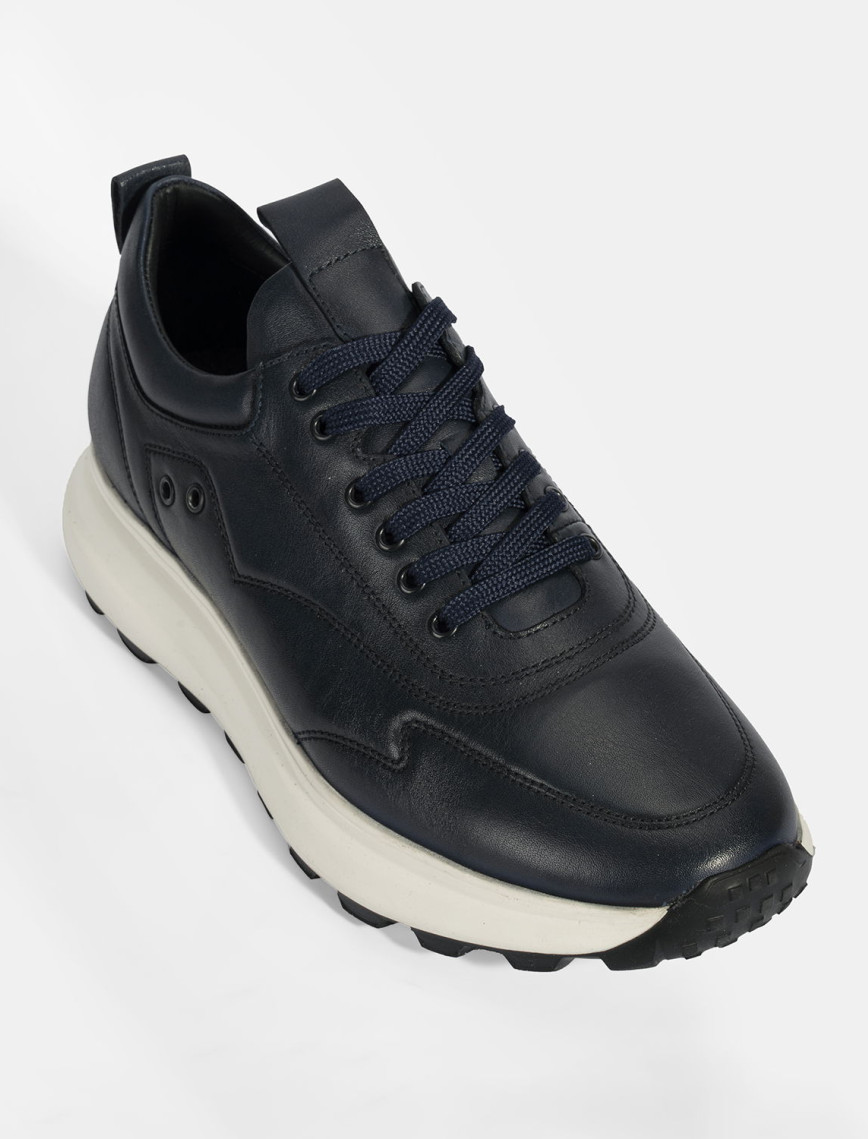 Erkek Lacivert Bağcıklı Deri Spor Ayakkabı Erkek Lacivert Bağcıklı Deri Spor Ayakkabı