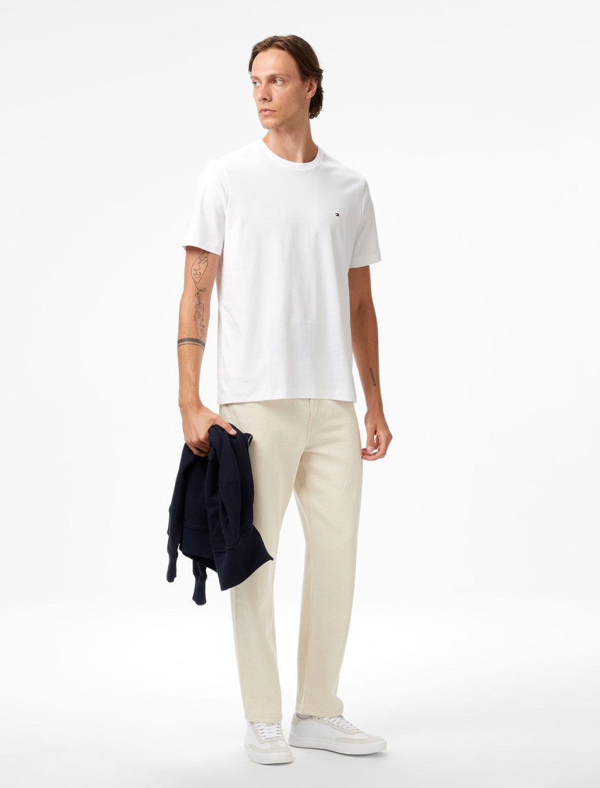 Tommy Hilfiger Light Interlock Erkek Beyaz T-Shirt Tommy Hilfiger Light Interlock Erkek Beyaz T-Shirt