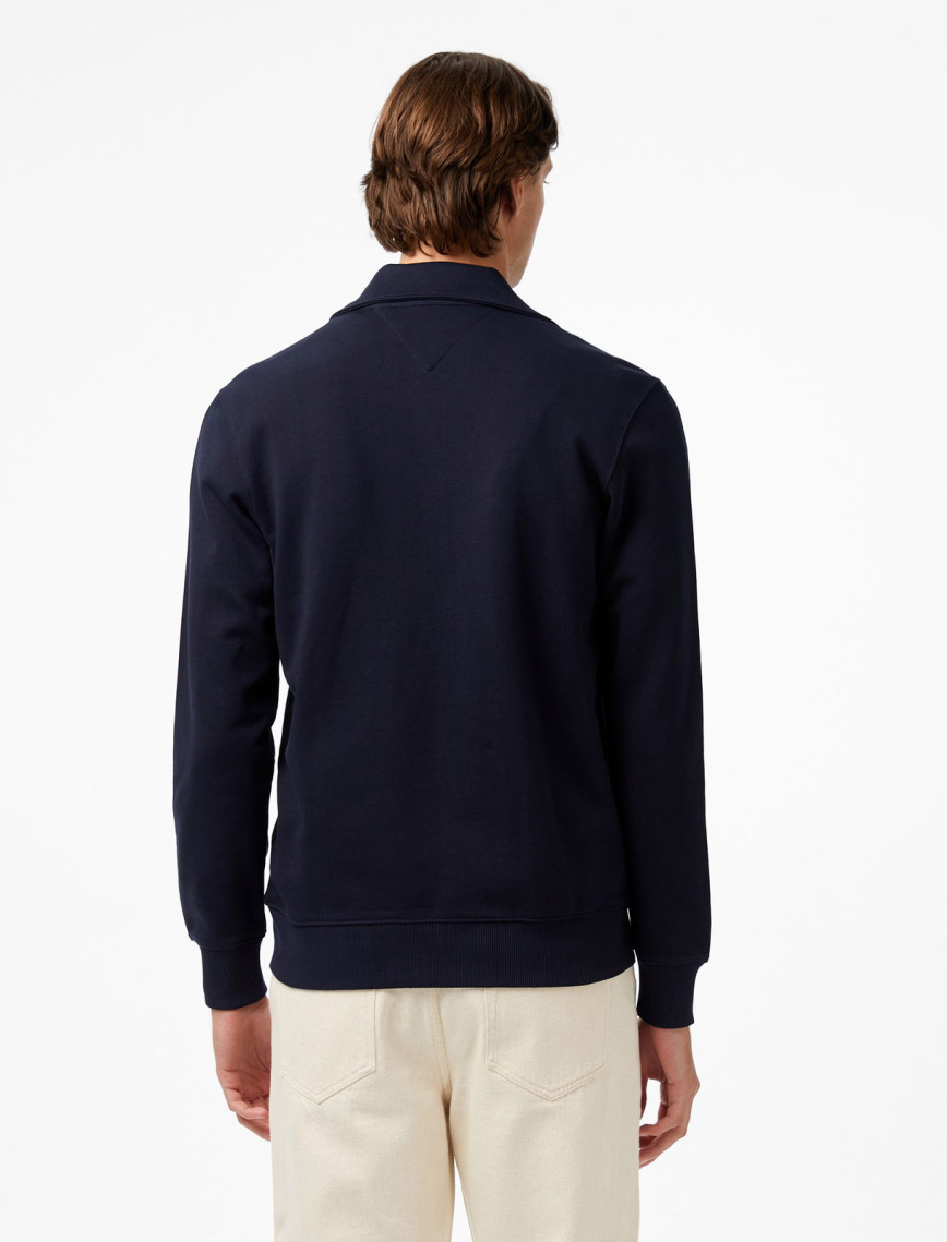 Tommy Hilfiger Essential Terry Stand Collar Erkek Mavi Fermuarlı Sweatshirt Tommy Hilfiger Essential Terry Stand Collar Erkek Mavi Fermuarlı Sweatshirt