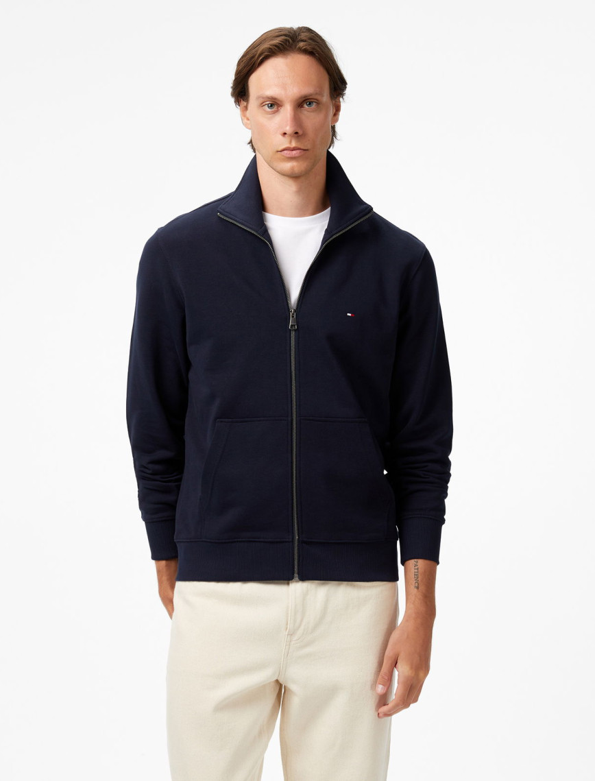 Tommy Hilfiger Essential Terry Stand Collar Erkek Mavi Fermuarlı Sweatshirt Tommy Hilfiger Essential Terry Stand Collar Erkek Mavi Fermuarlı Sweatshirt