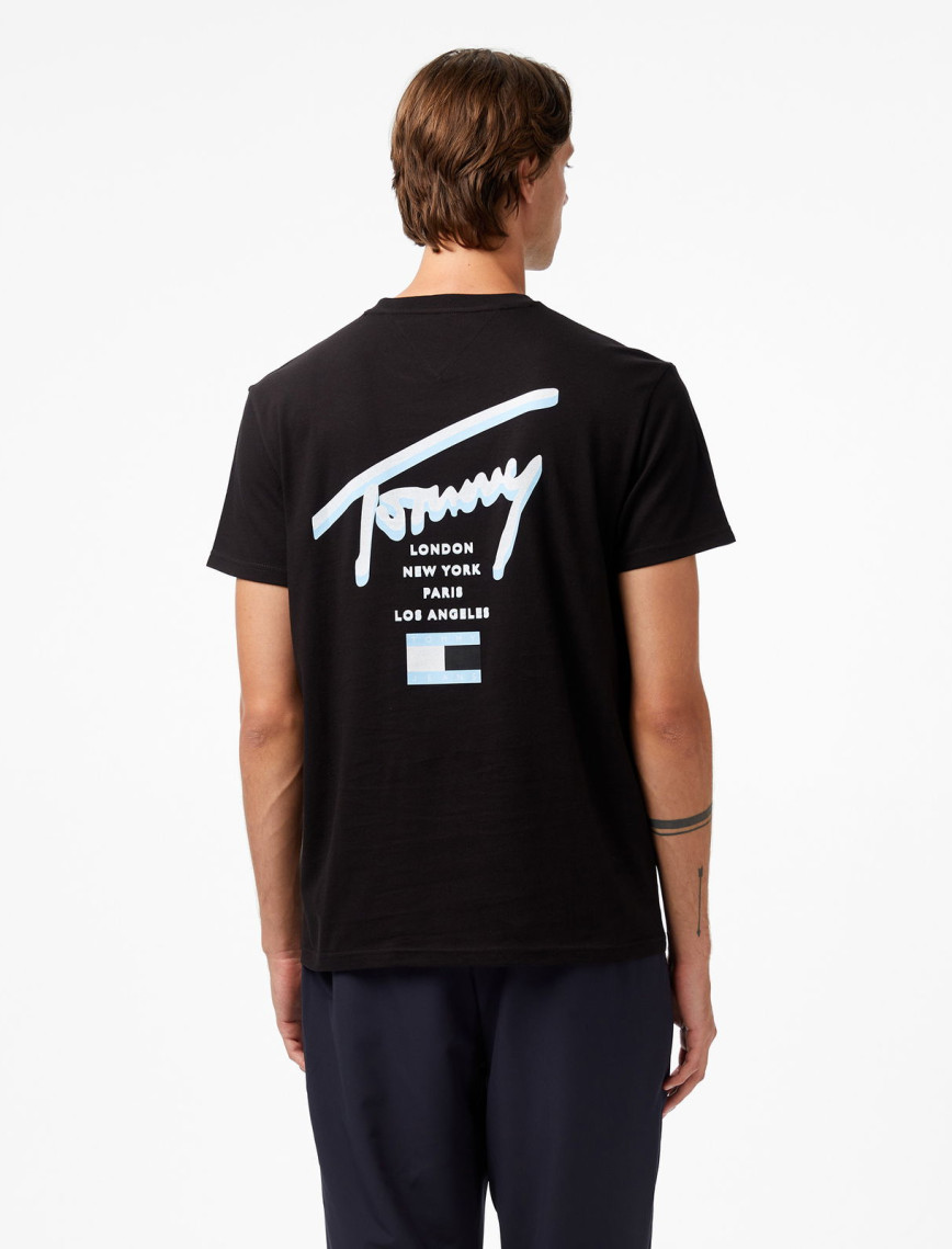 Tommy Hilfiger Signature City Erkek Siyah T-Shirt Tommy Hilfiger Signature City Erkek Siyah T-Shirt