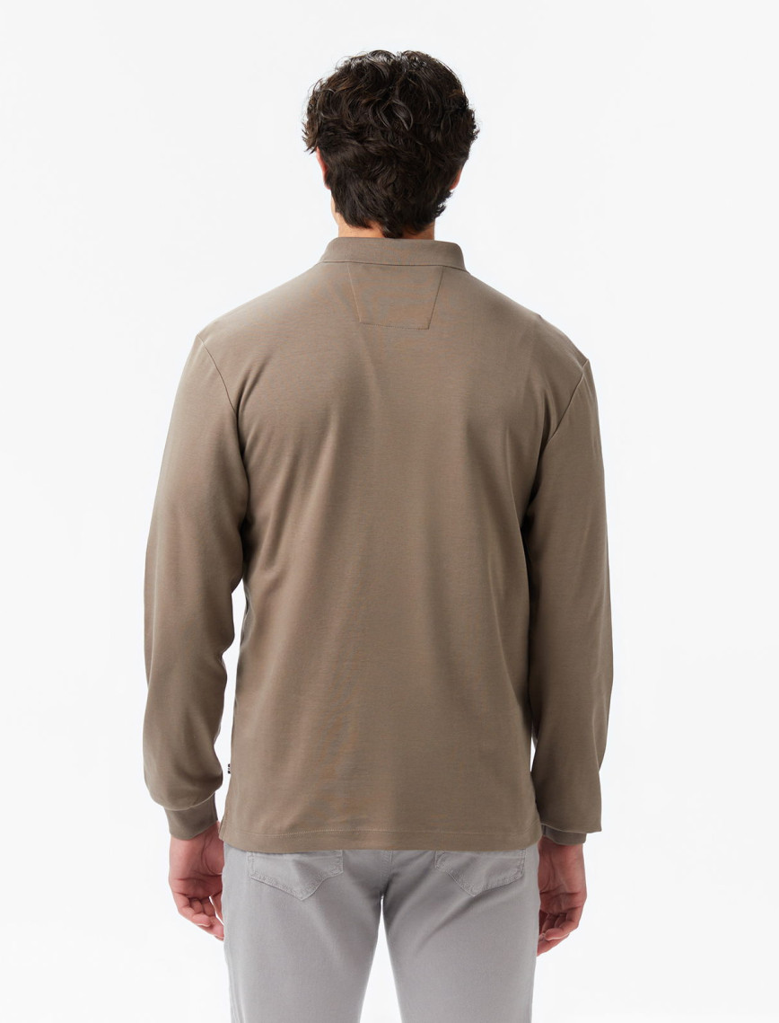 Nautica Erkek Kahverengi Classic Fit Uzun Kollu Polo Yaka T-Shirt Nautica Erkek Kahverengi Classic Fit Uzun Kollu Polo Yaka T-Shirt