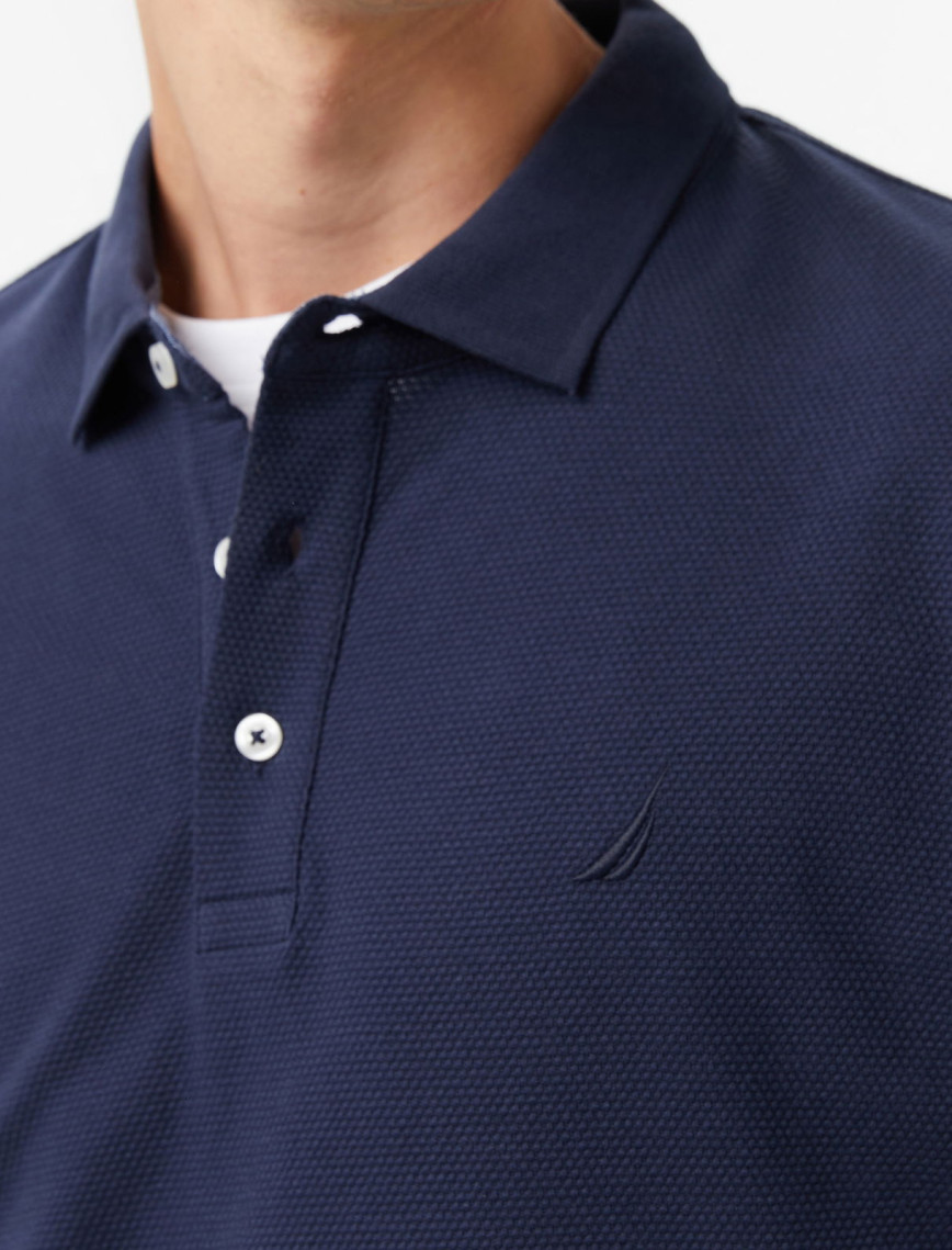 Nautica Erkek Lacivert Classic Fit Uzun Kollu Polo Yaka T-Shirt
