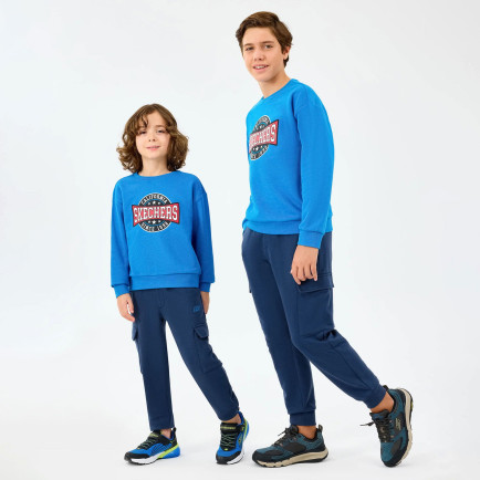Skechers Crewneck Çocuk Mavi Sweatshirt Skechers Crewneck Çocuk Mavi Sweatshirt