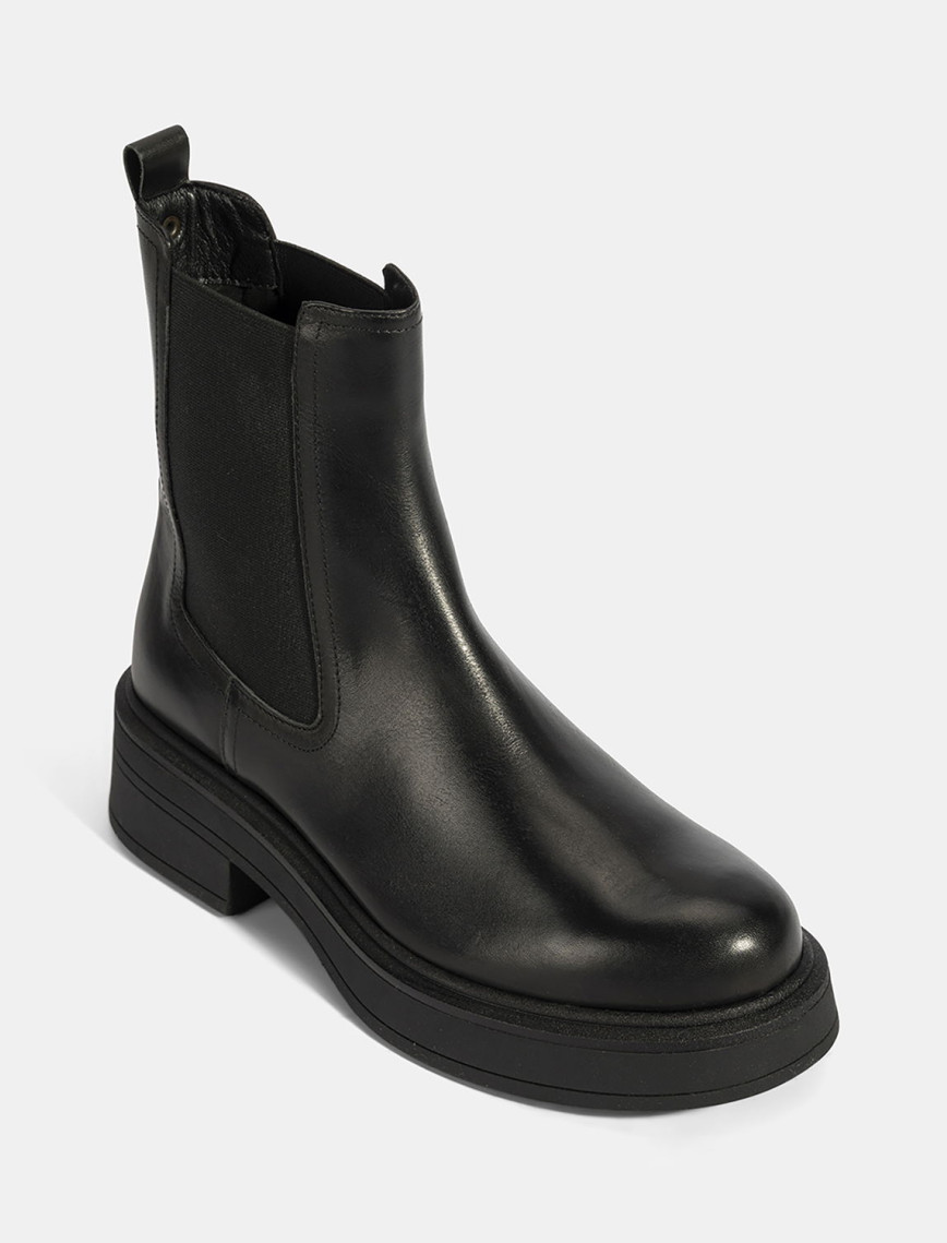 Kadın Siyah Lastikli Deri Chelsea Bot Kadın Siyah Lastikli Deri Chelsea Bot