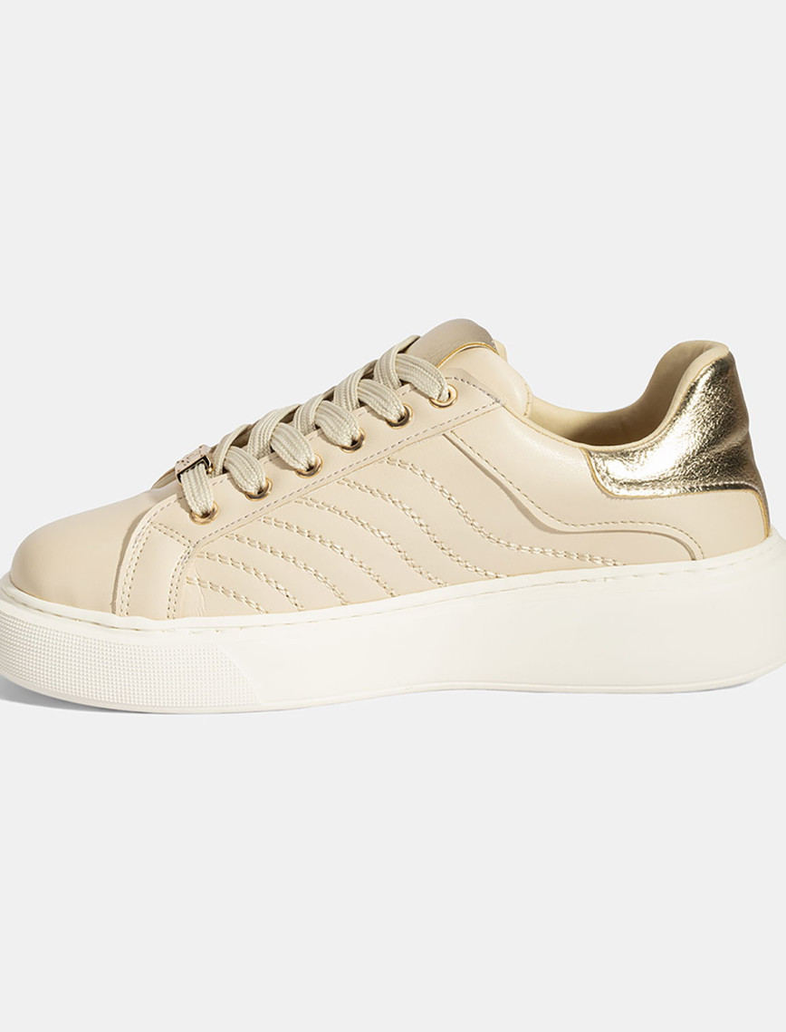 Kadın Bej Bağcıklı Spor Ayakkabı