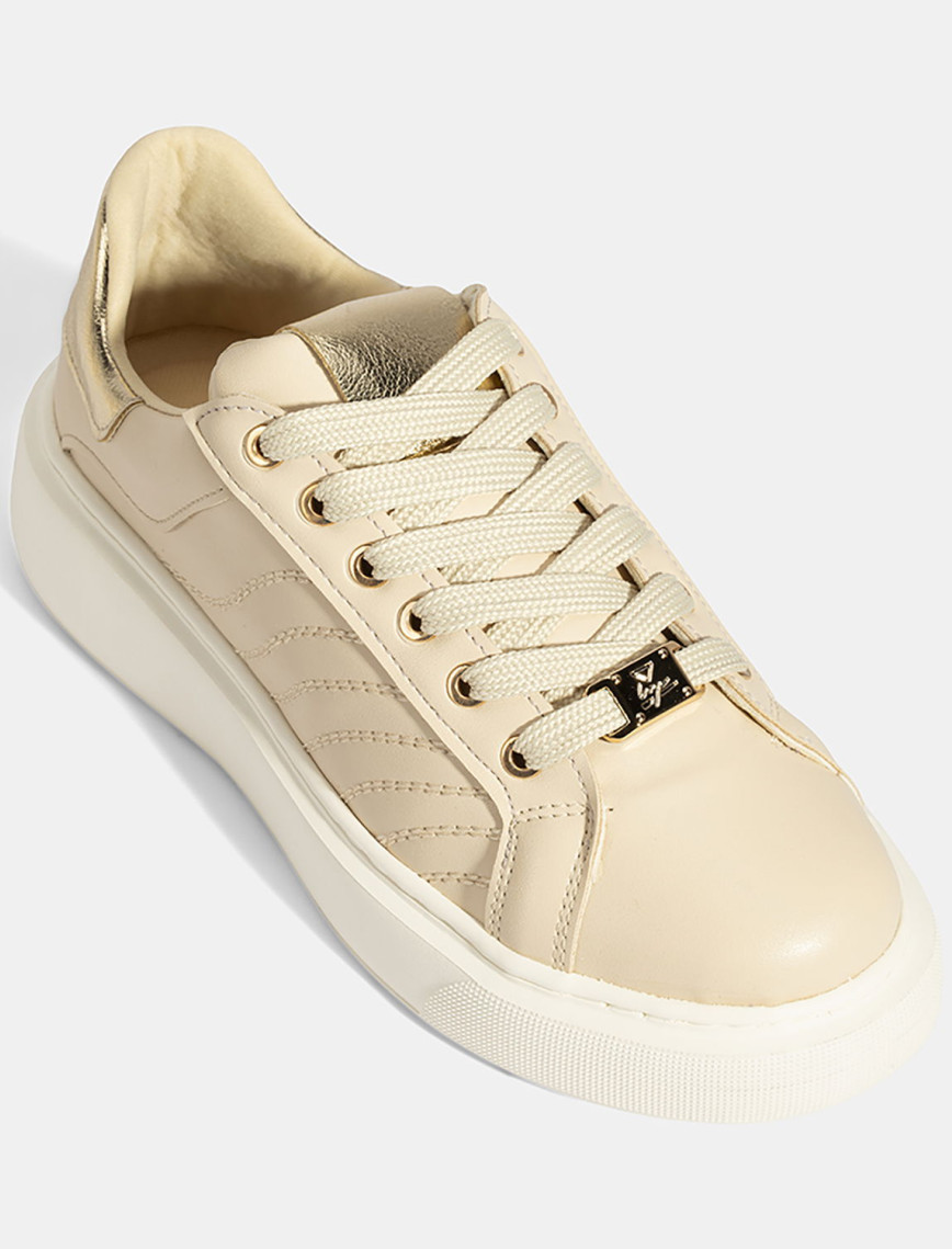 Kadın Bej Bağcıklı Spor Ayakkabı