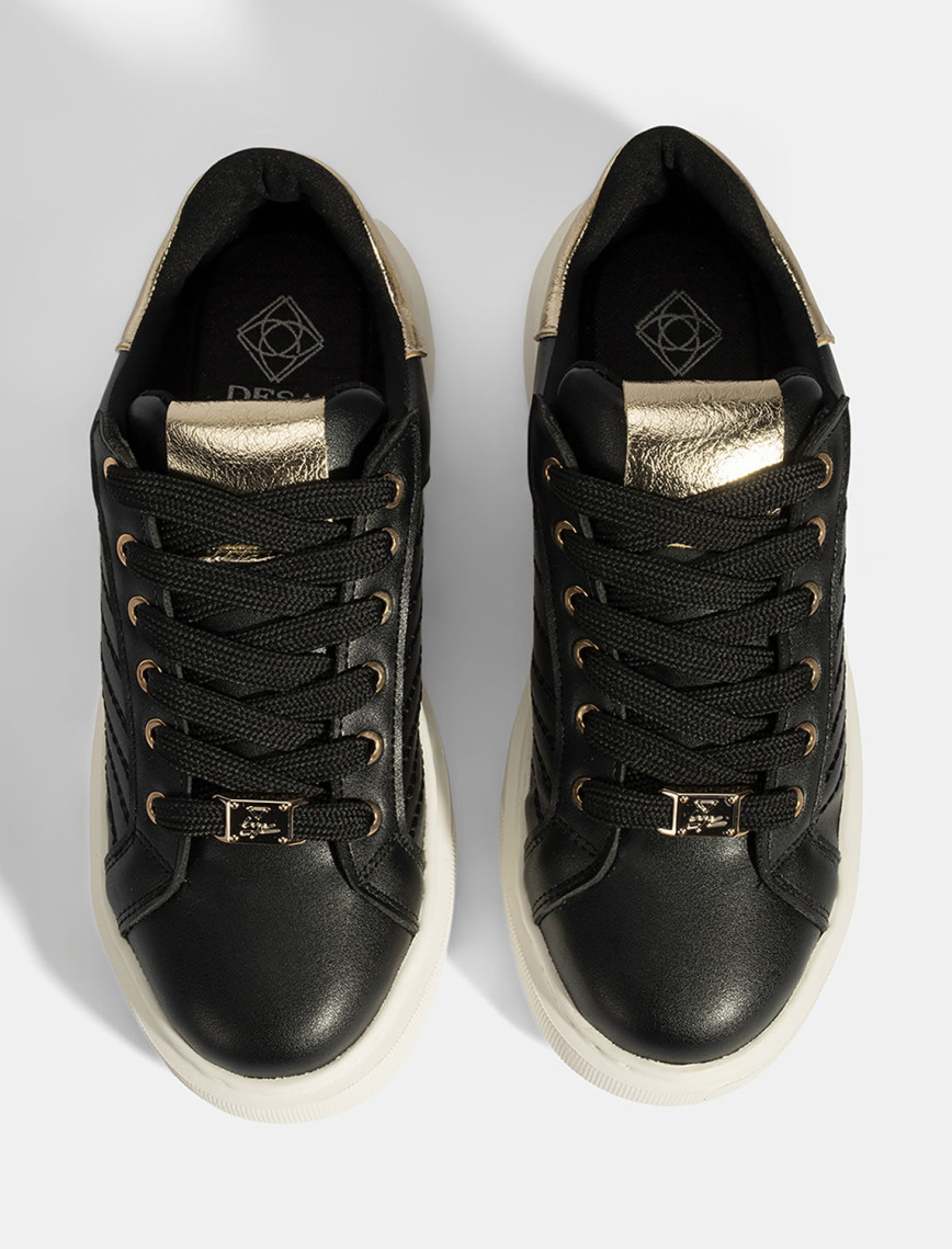 Kadın Siyah Bağcıklı Spor Ayakkabı Kadın Siyah Bağcıklı Spor Ayakkabı