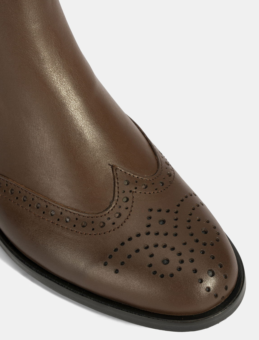 Kadın Mavi Astar Detaylı Kahve Chelsea Bot Kadın Mavi Astar Detaylı Kahve Chelsea Bot