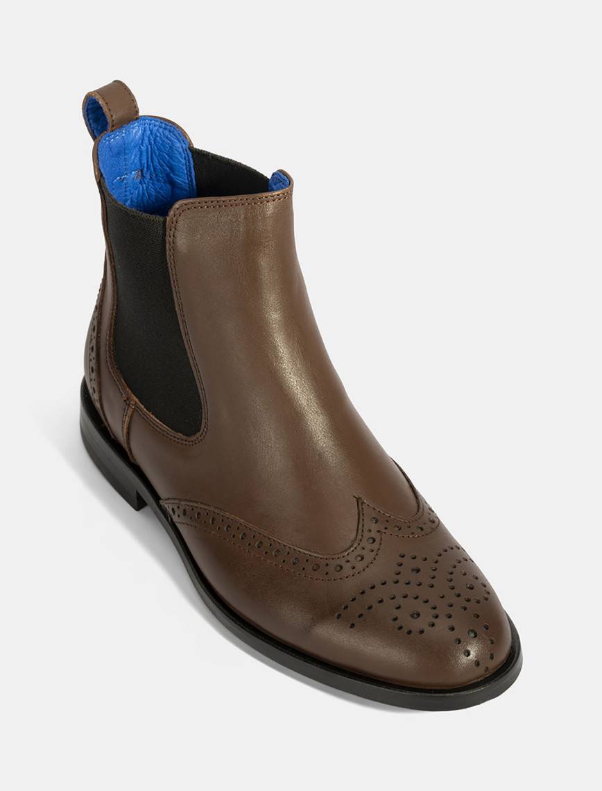 Kadın Mavi Astar Detaylı Kahve Chelsea Bot Kadın Mavi Astar Detaylı Kahve Chelsea Bot