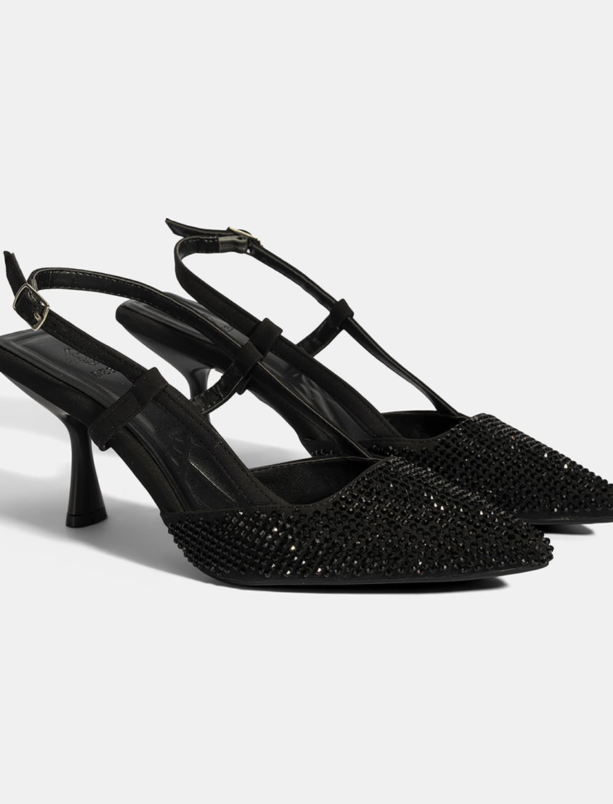 Kadın Gümüş Ayarlanabilir Metal Tokalı Taşlı Abiye Ayakkabı Kadın Gümüş Ayarlanabilir Metal Tokalı Taşlı Abiye Ayakkabı