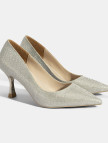 Kadın Gümüş Simli Topuklu Abiye Ayakkabı Kadın Gümüş Simli Topuklu Abiye Ayakkabı
