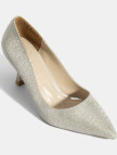 Kadın Gümüş Simli Topuklu Abiye Ayakkabı Kadın Gümüş Simli Topuklu Abiye Ayakkabı