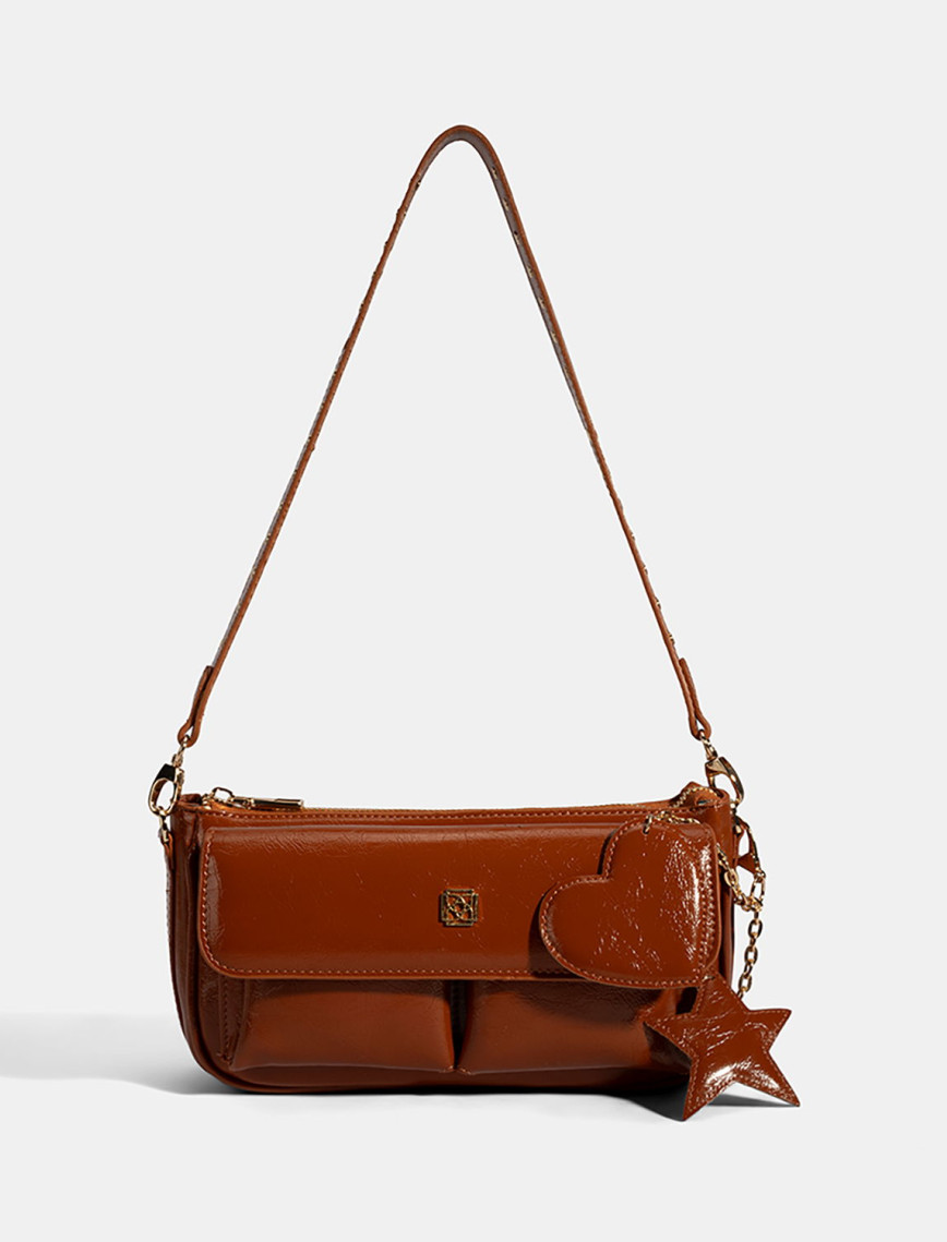 Kadın Taba Yıldız / Kalp Charm Aksesuarlı Omuz Çantası