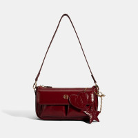 Kadın Bordo Yıldız / Kalp Charm Aksesuarlı Omuz Çantası