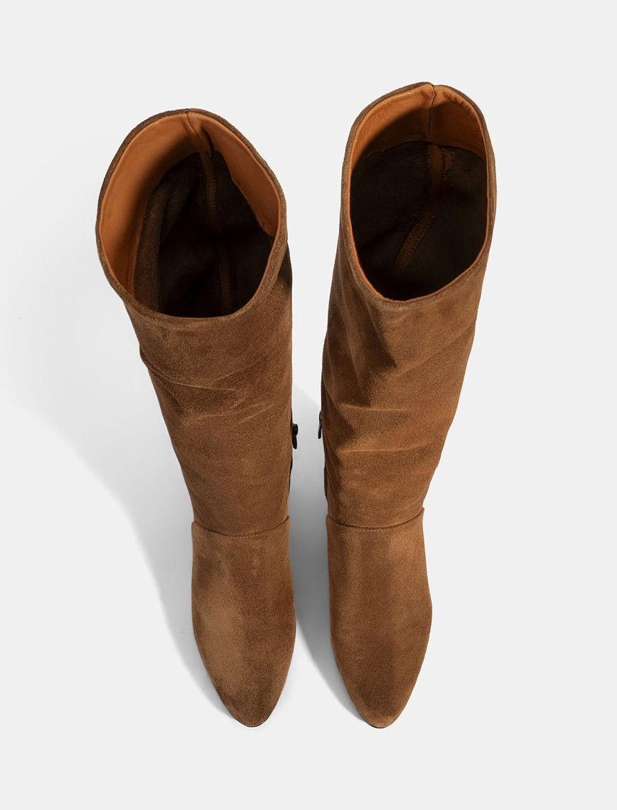 Kadın Taba Süet Deri Çizme Kadın Taba Süet Deri Çizme