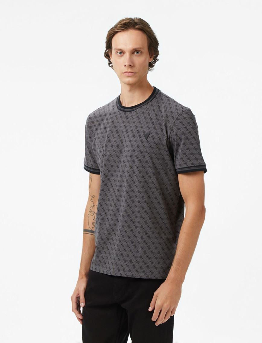 Guess Marshall Mid Organic Stretch Jersey 180 Erkek Siyah T-Shirt Guess Marshall Mid Organic Stretch Jersey 180 Erkek Siyah T-Shirt
