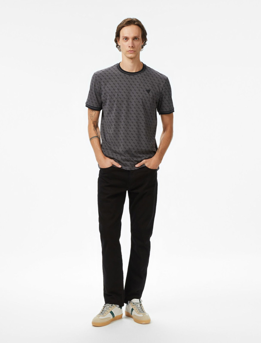 Guess Marshall Mid Organic Stretch Jersey 180 Erkek Siyah T-Shirt Guess Marshall Mid Organic Stretch Jersey 180 Erkek Siyah T-Shirt