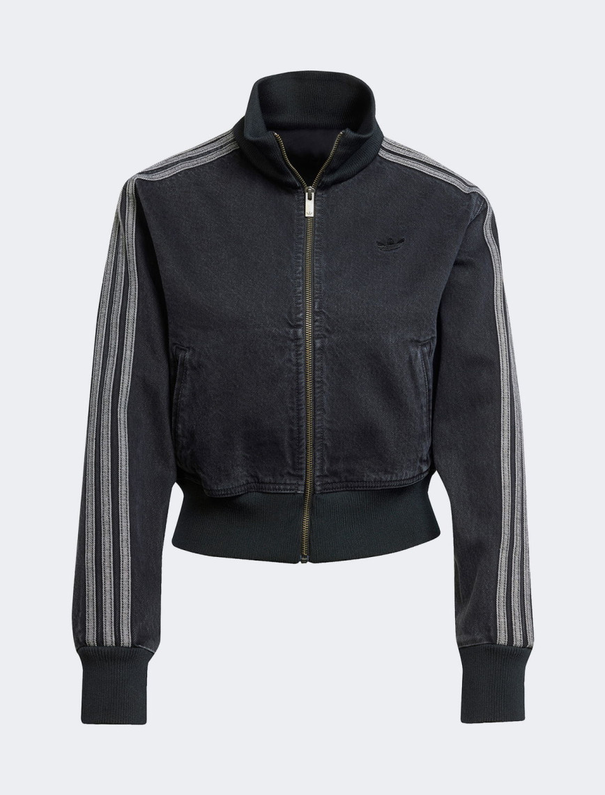 adidas Adicolor Denim Fermuarlı Kadın Siyah Eşofman Üstü adidas Adicolor Denim Fermuarlı Kadın Siyah Eşofman Üstü