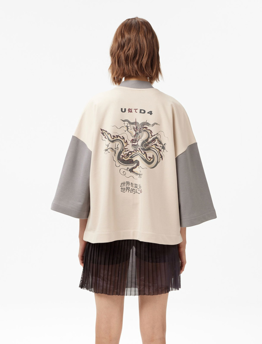 UNITED4 Kadın Bej Kimono