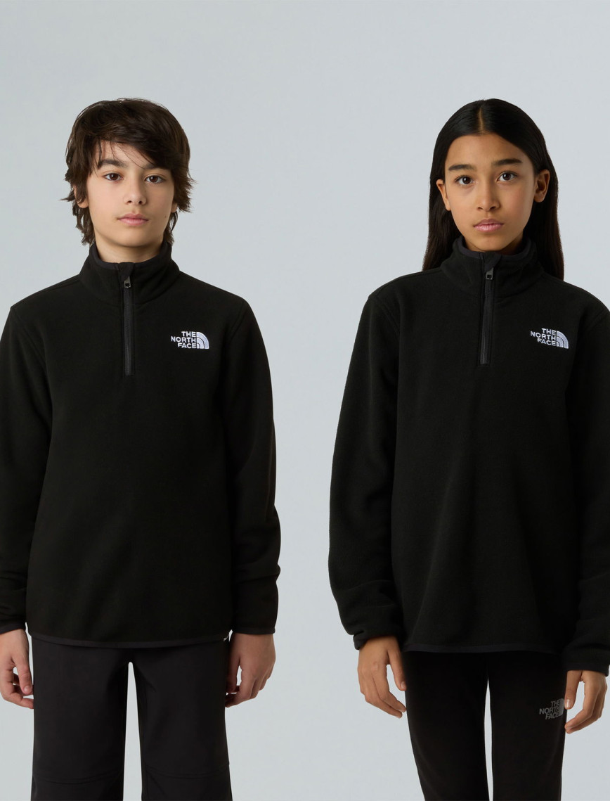 The North Face Teen Glacier 1/4 Zip Pullover Çocuk Siyah Polar Ceket The North Face Teen Glacier 1/4 Zip Pullover Çocuk Siyah Polar Ceket