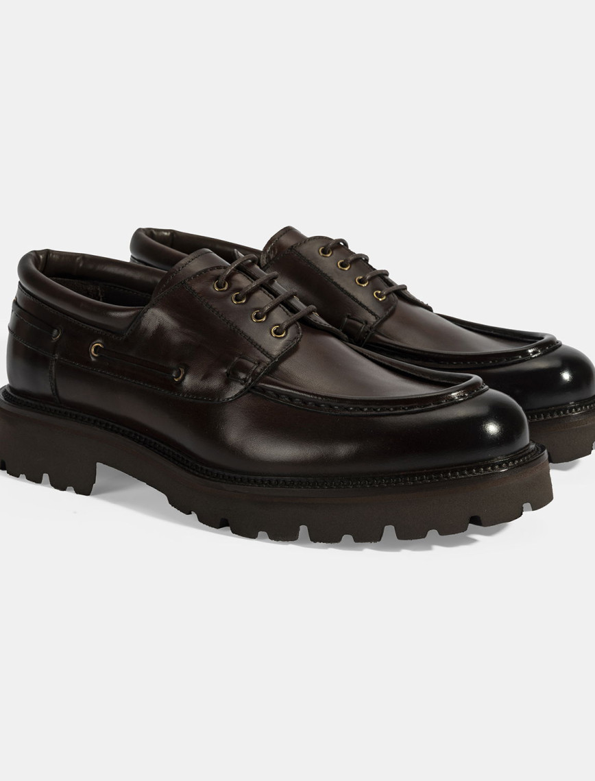 Erkek Siyah Bağcıklı Deri Günlük Ayakkabı Erkek Siyah Bağcıklı Deri Günlük Ayakkabı