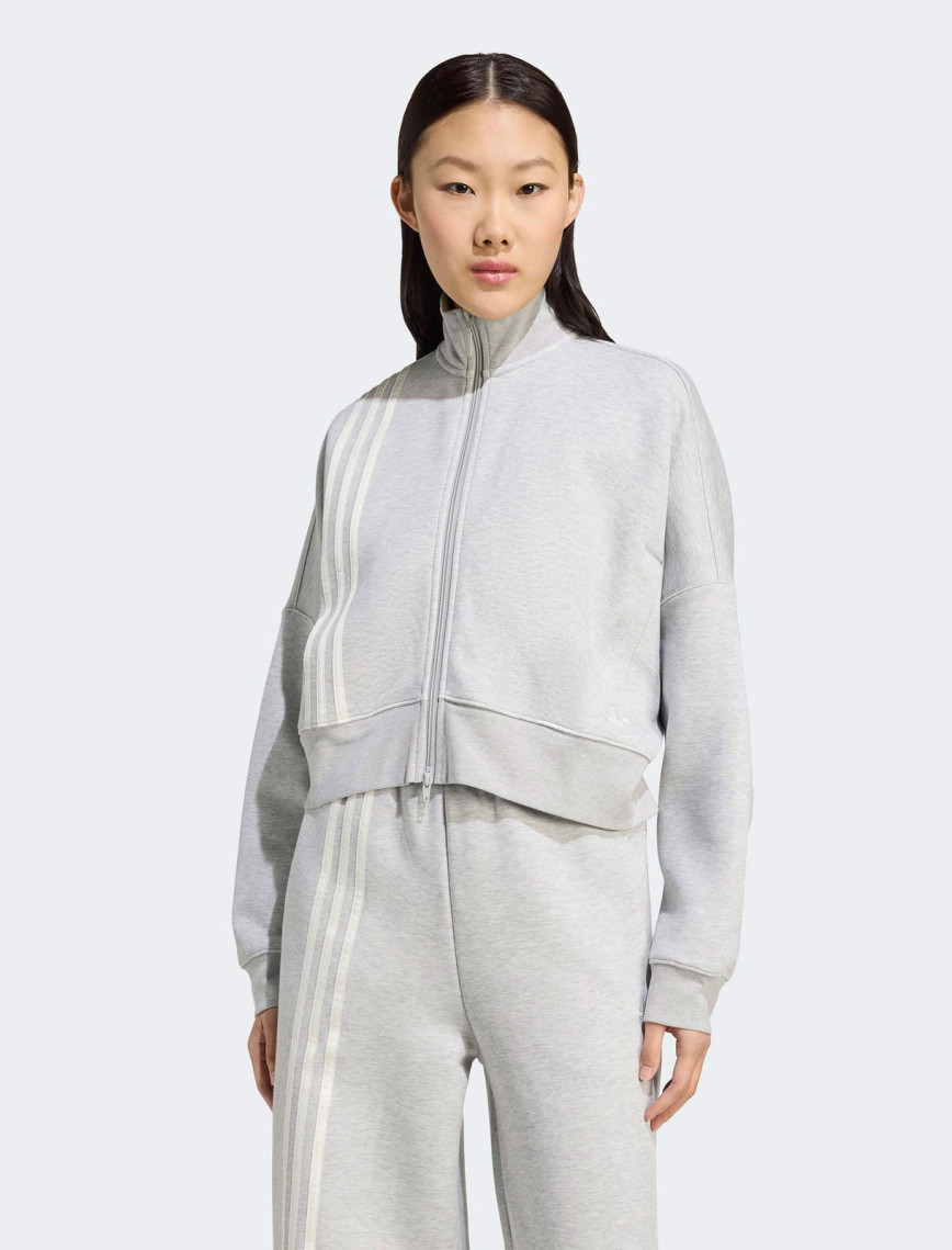adidas 3 Stripes Zipup Kadın Gri Sweatshirt adidas 3 Stripes Zipup Kadın Gri Sweatshirt