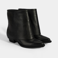 Kadın Siyah Katlama Detaylı Topuklu Deri Bot Kadın Siyah Katlama Detaylı Topuklu Deri Bot