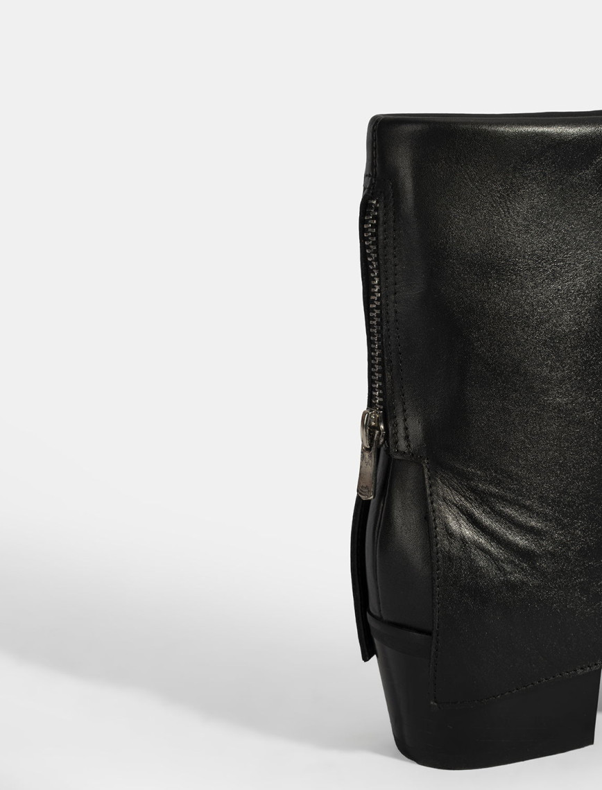 Kadın Siyah Katlama Detaylı Topuklu Deri Bot Kadın Siyah Katlama Detaylı Topuklu Deri Bot