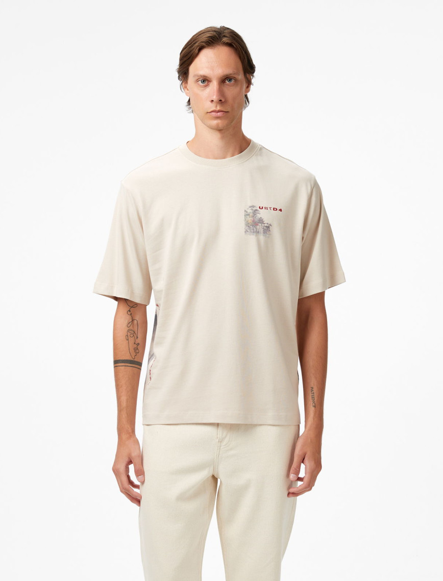 UNITED4 Classic Erkek Krem T-Shirt UNITED4 Classic Erkek Krem T-Shirt